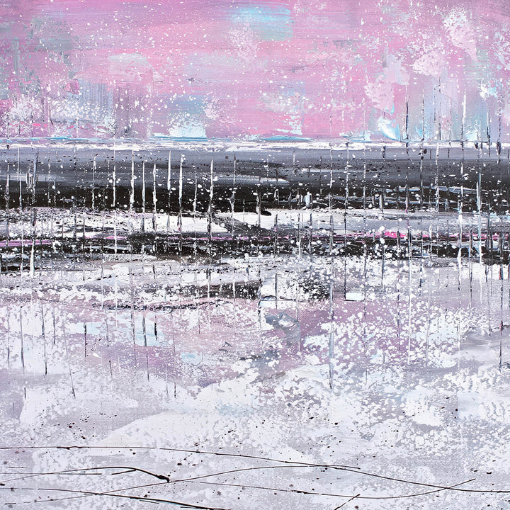 Abstrakt Oljemålning - Frozen Lake