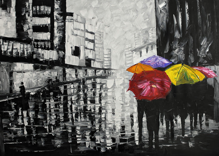 Abstrakt Oljemålning - Umbrella