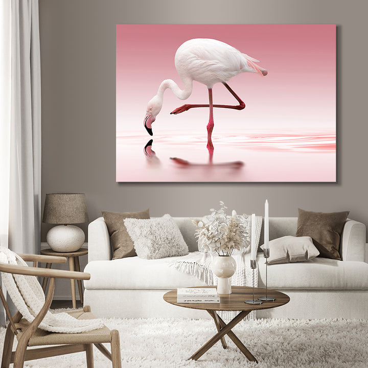Canvastavla - Rosa Flamingo