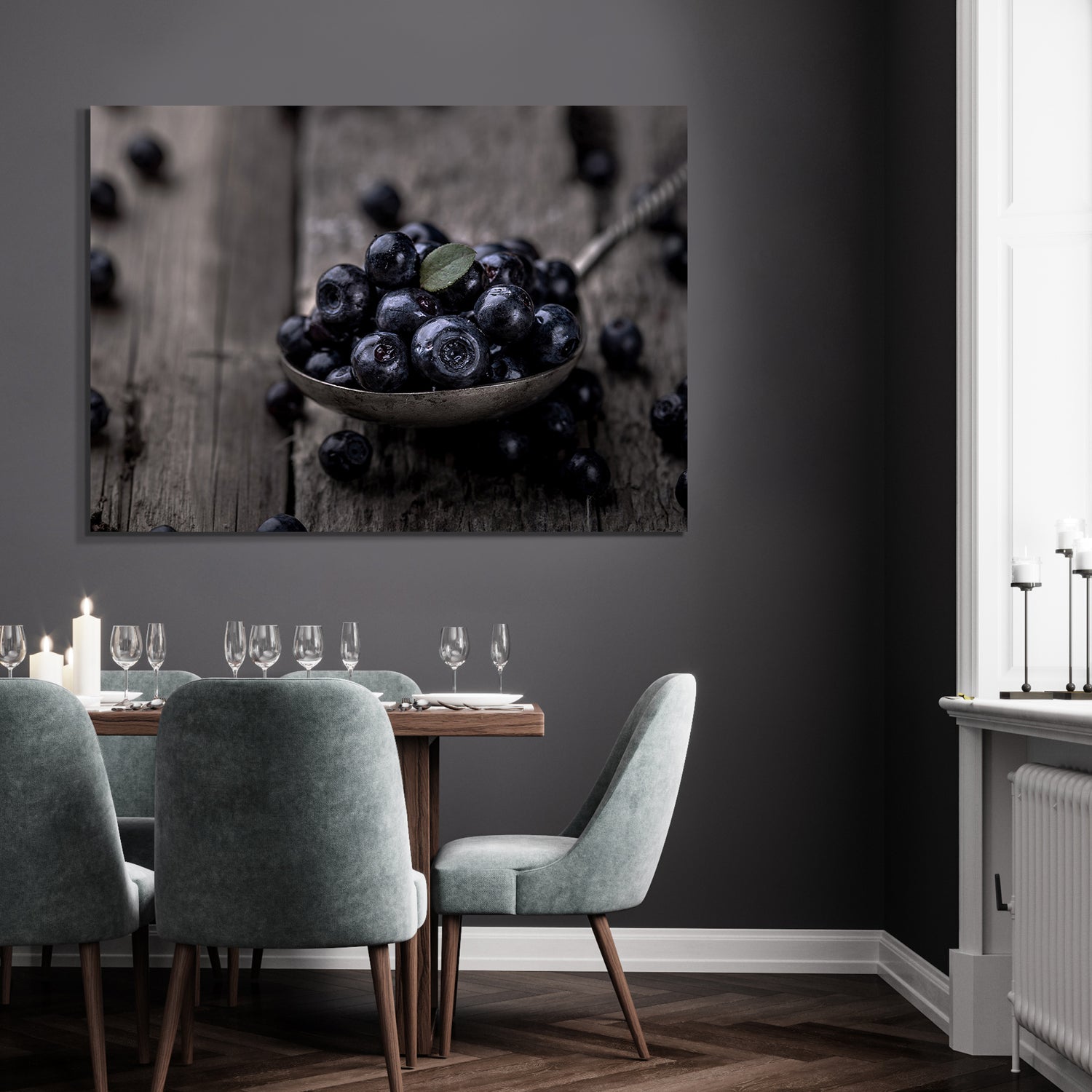 Canvastavla - Blueberries