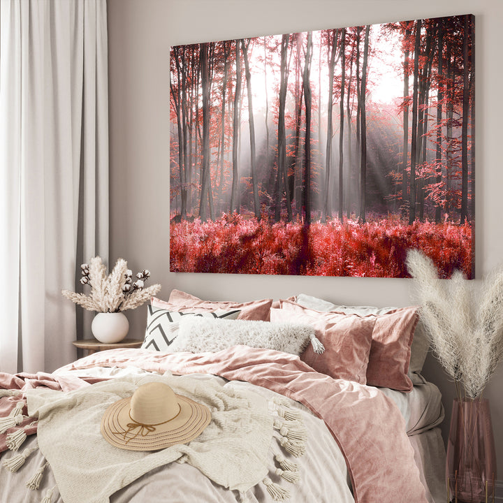 Canvastavla - Magical Red Forest