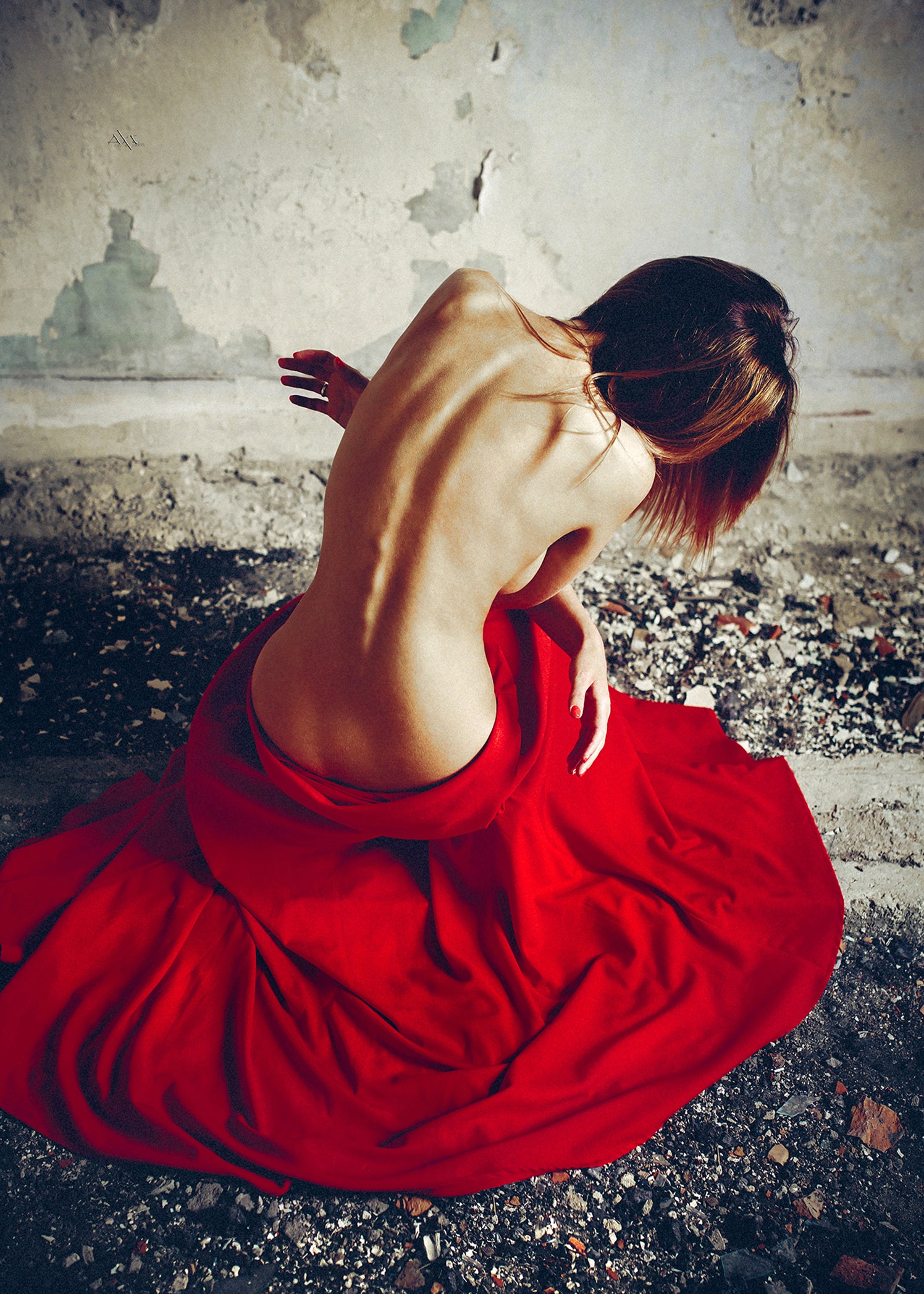Canvastavla - Lady in red