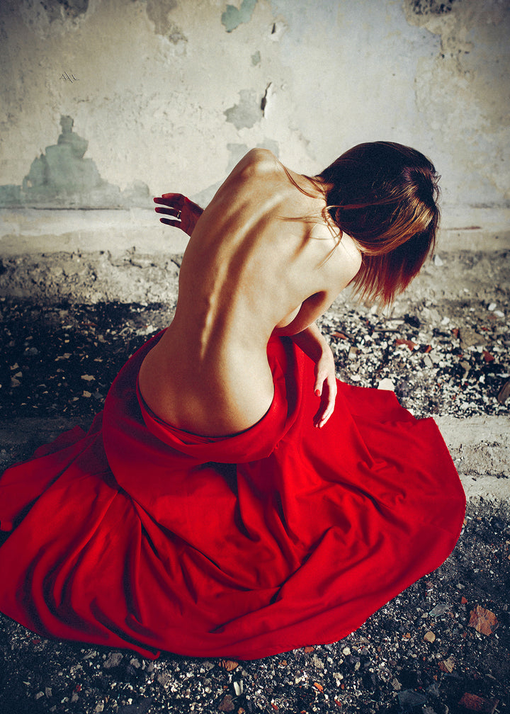 Canvastavla - Lady in red