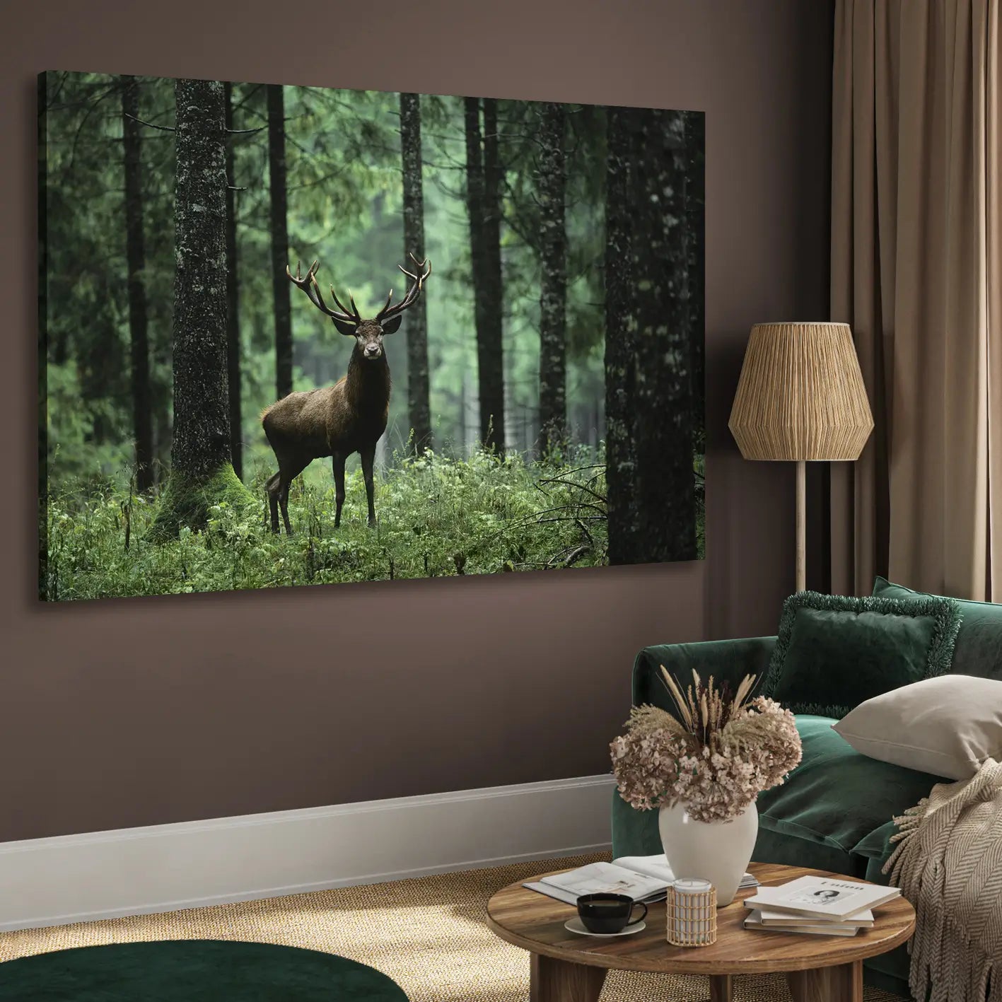 Canvastavla - Stag in Forest