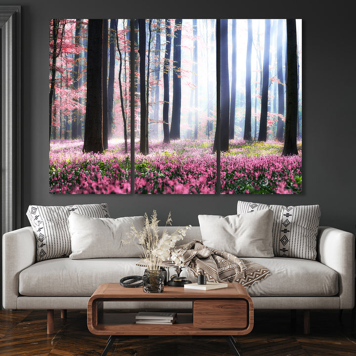 Canvastavla - Flowers of the Forest i 3 delar