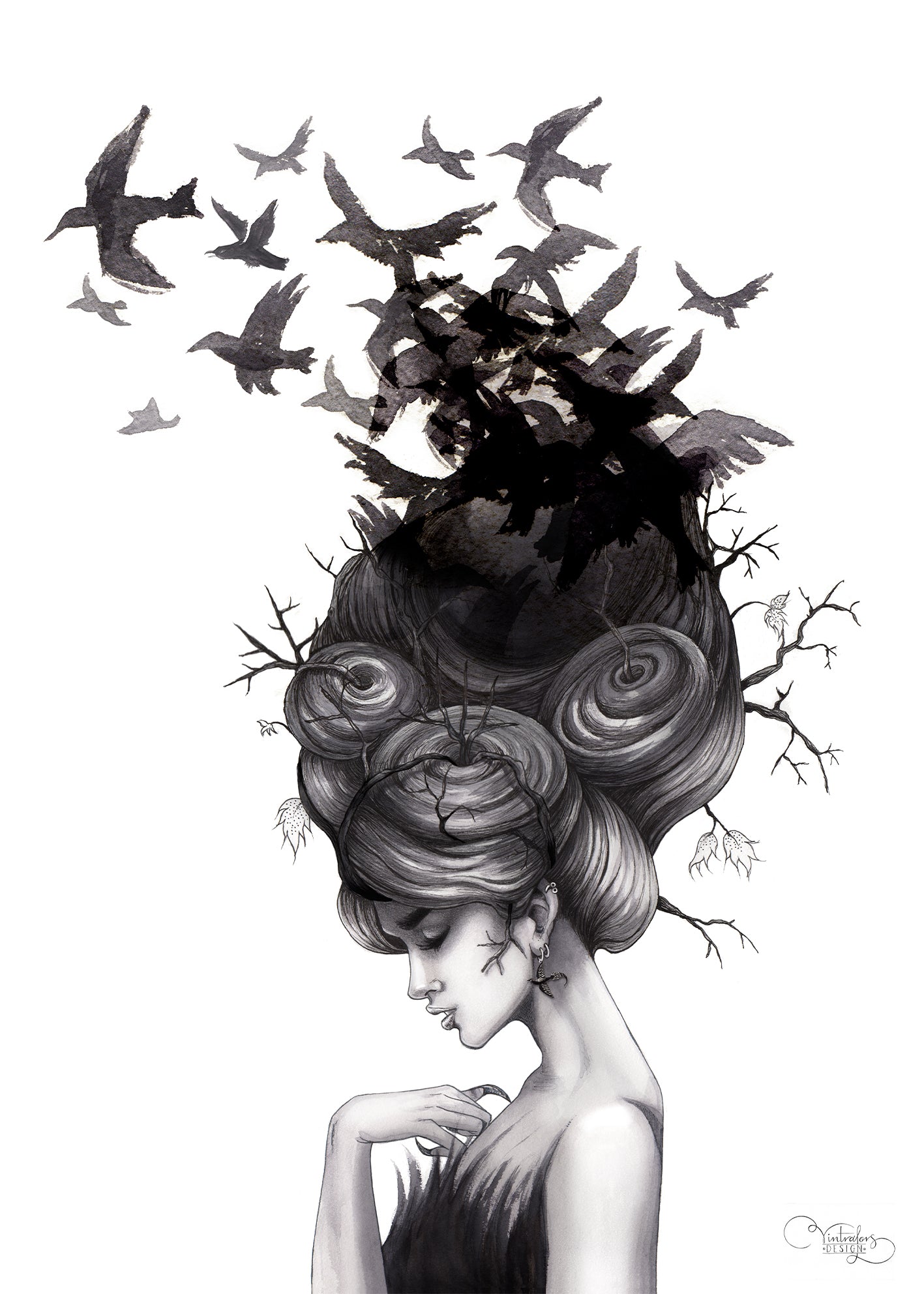 Canvastavla - Katarina Vintrafors - Ravens Lady