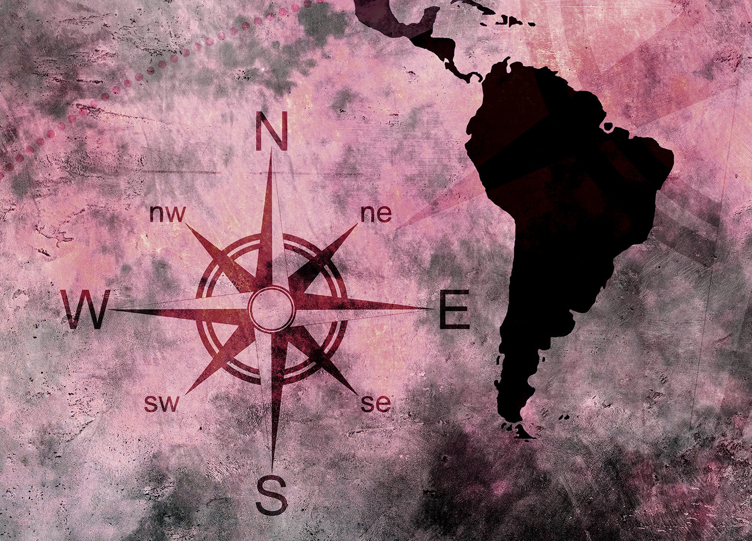 Canvastavla - Pink World Map