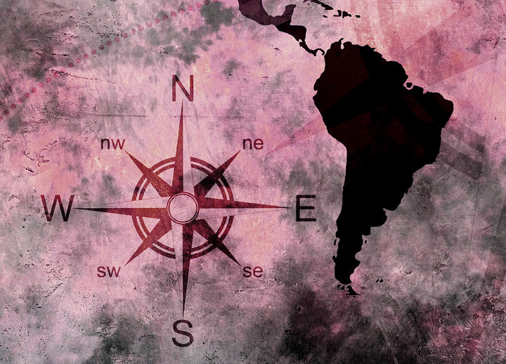 Canvastavla - Pink World Map