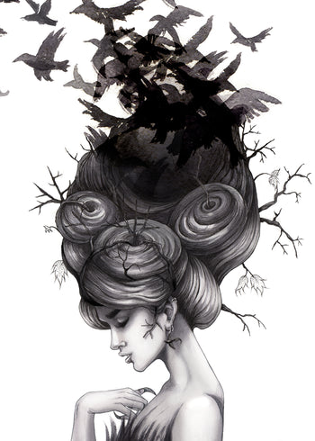 Ljuddämpande Tavla - Katarina Vintrafors - Ravens Lady