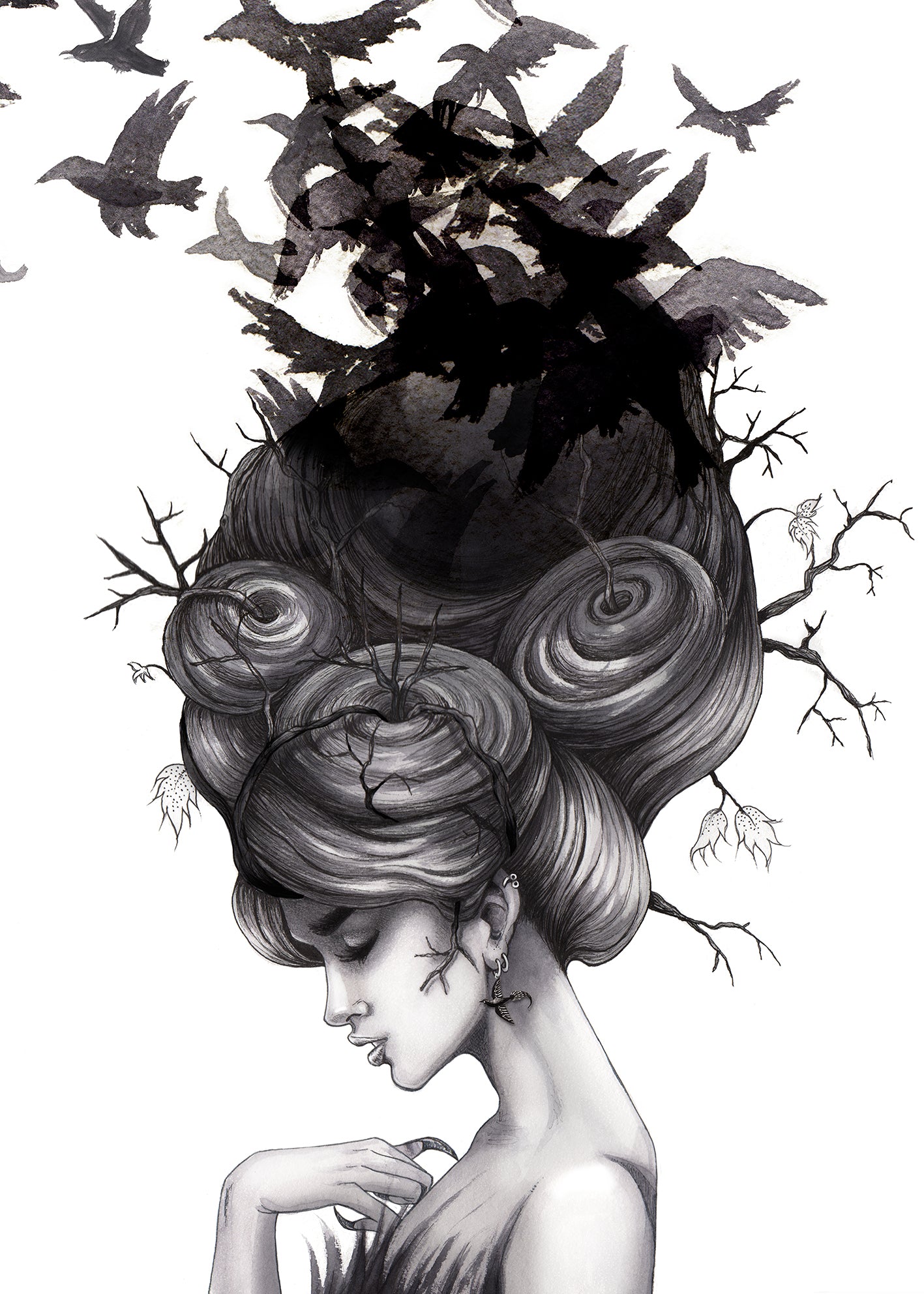 Ljuddämpande Tavla - Katarina Vintrafors - Ravens Lady