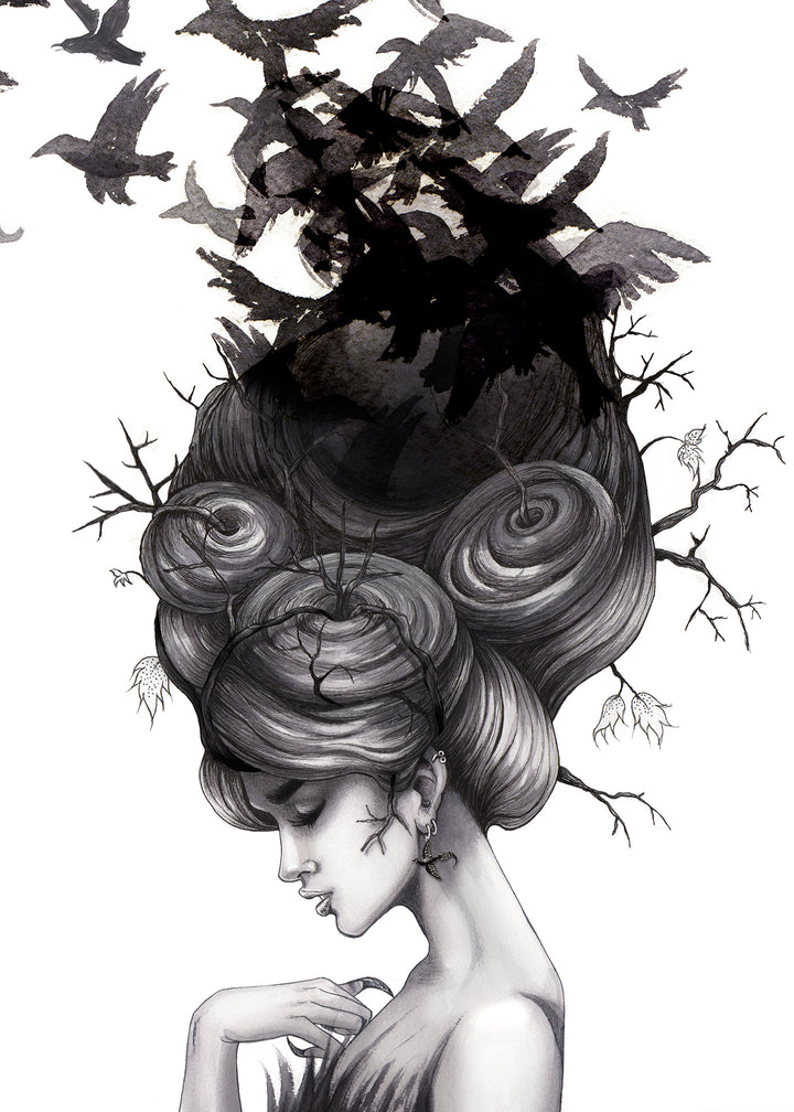 Ljuddämpande Tavla - Katarina Vintrafors - Ravens Lady