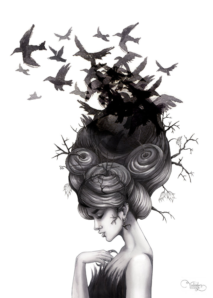 Ljuddämpande Tavla - Katarina Vintrafors - Ravens Lady