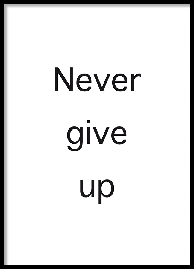 Poster - Never give up