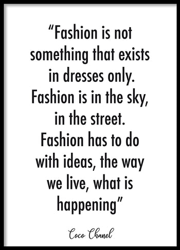 Poster - by Coco Chanel