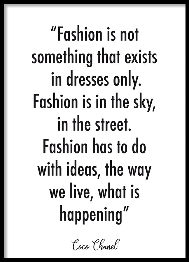 Poster - by Coco Chanel