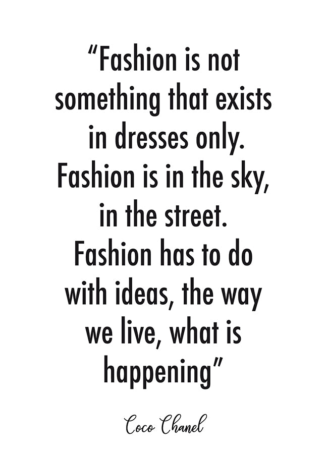 Poster - by Coco Chanel