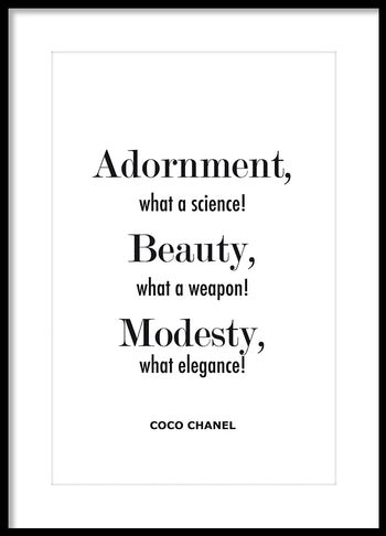 Poster - Adornment, Beauty, Modesty