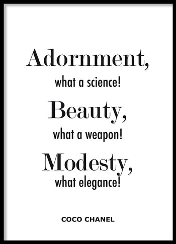 Poster - Adornment, Beauty, Modesty