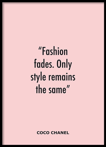Poster - Fashion fades...