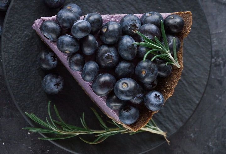 Canvastavla - Blueberry vegan cheesecake