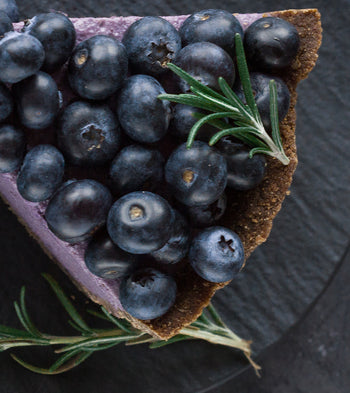 Canvastavla - Blueberry vegan cheesecake