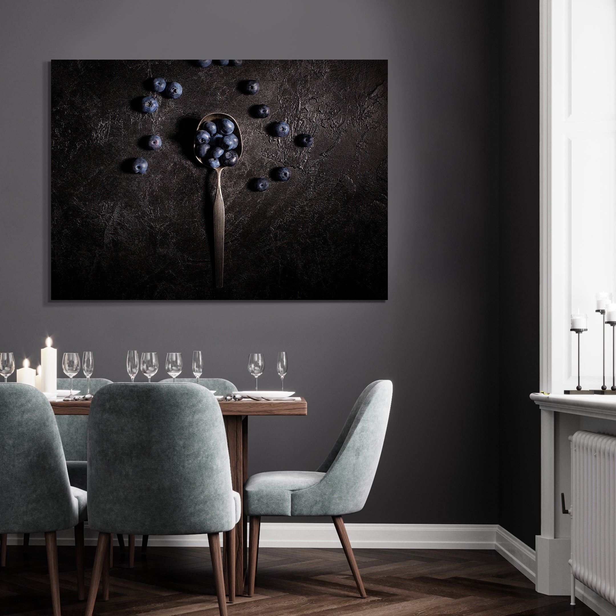 Canvastavla - Blueberries In a Spoon