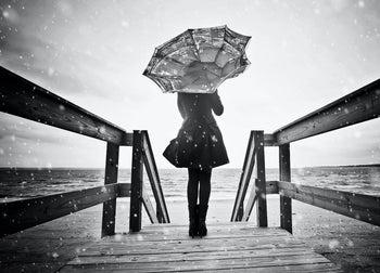 Canvastavla - Beach Rain