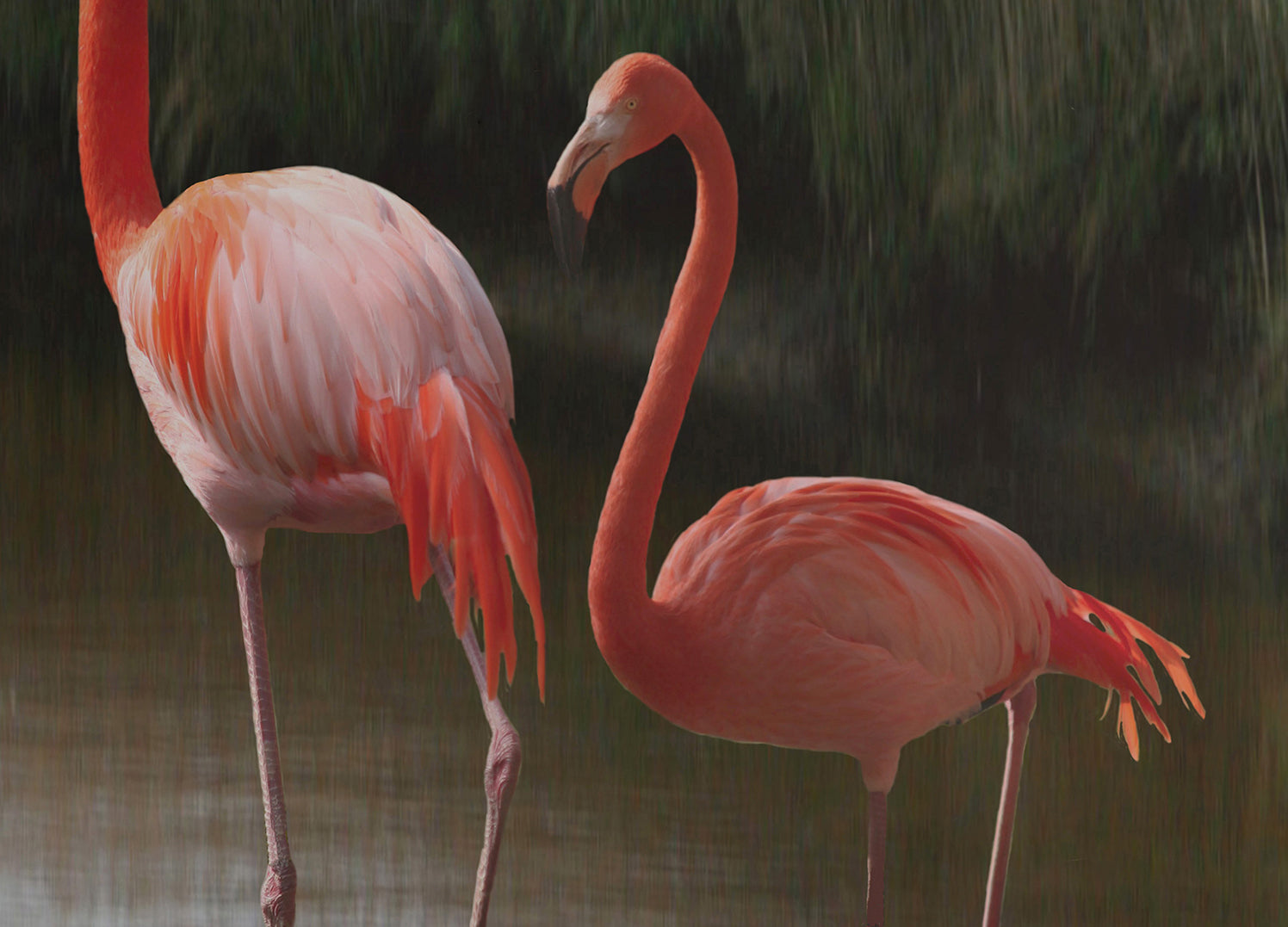 Ljuddämpande tavla - Flamingo