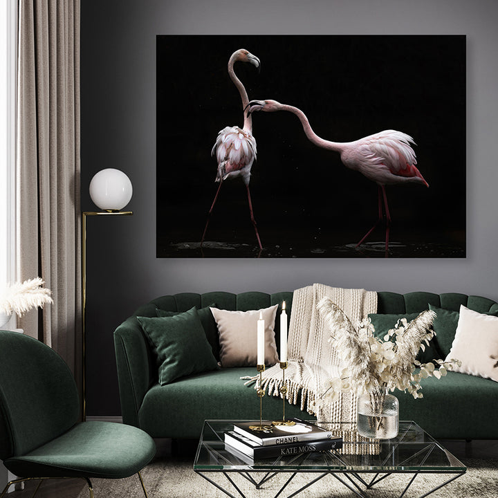 Ljuddämpande tavla - Flamingos