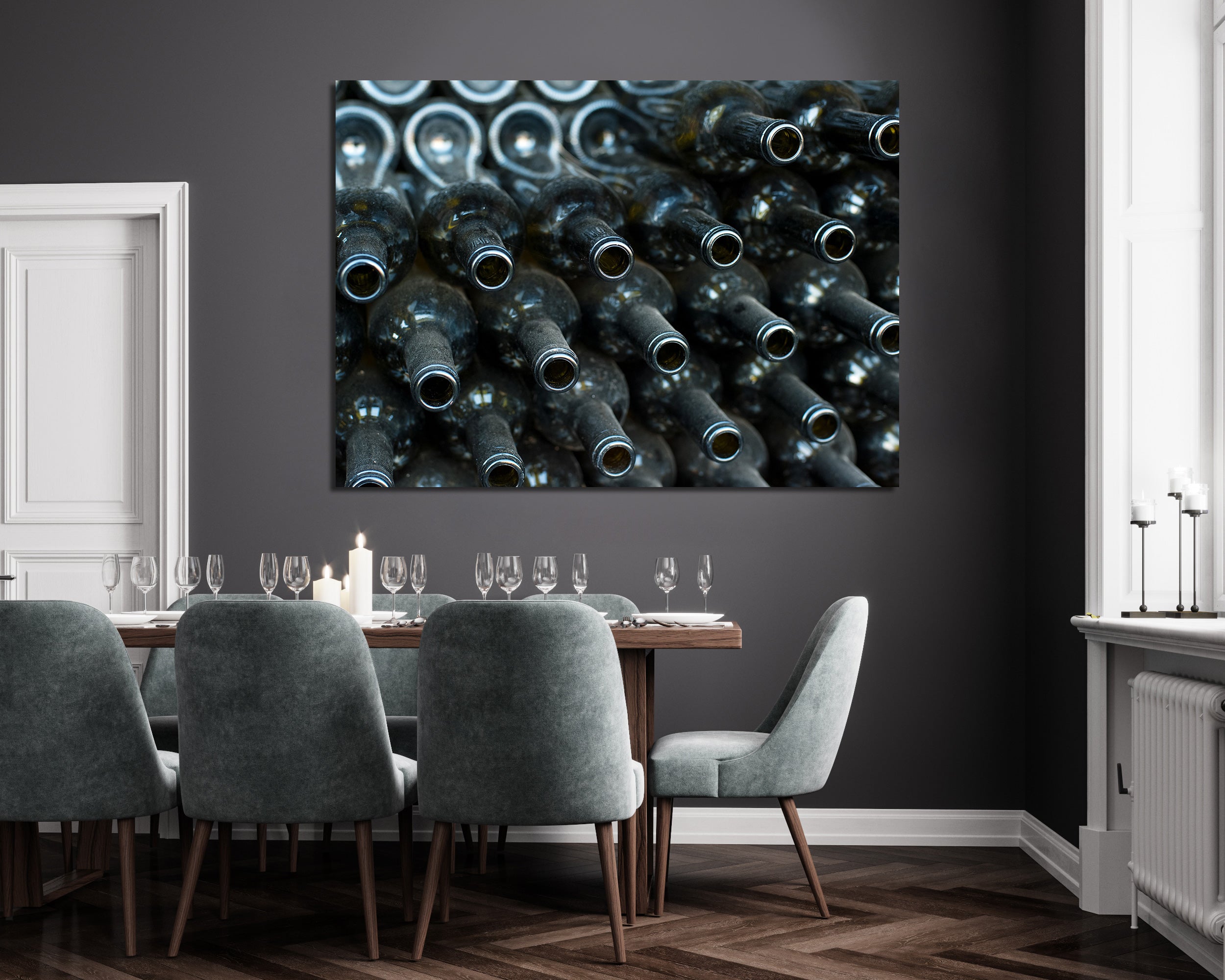 Ljuddämpande tavla - Vin flaskor