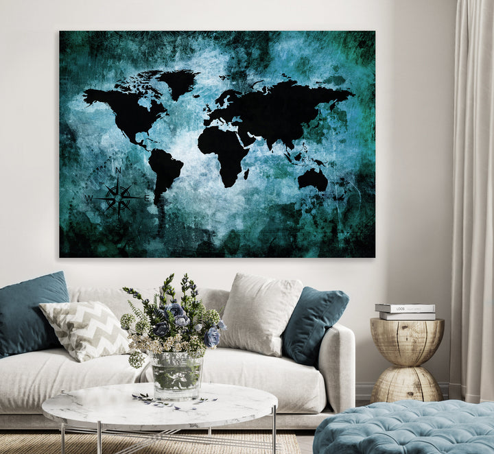 Ljuddämpande tavla - The world map - Tavla av världskartan