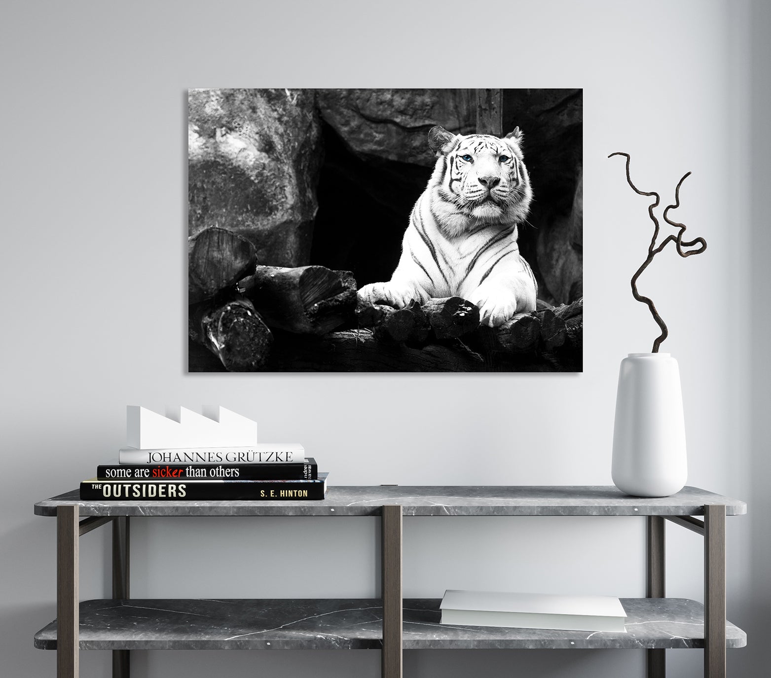 Ljuddämpande tavla - Vit Tiger