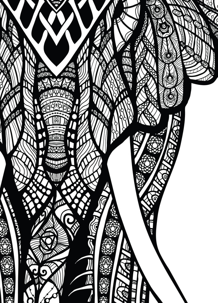 Ljuddämpande tavla - Elefant B&W