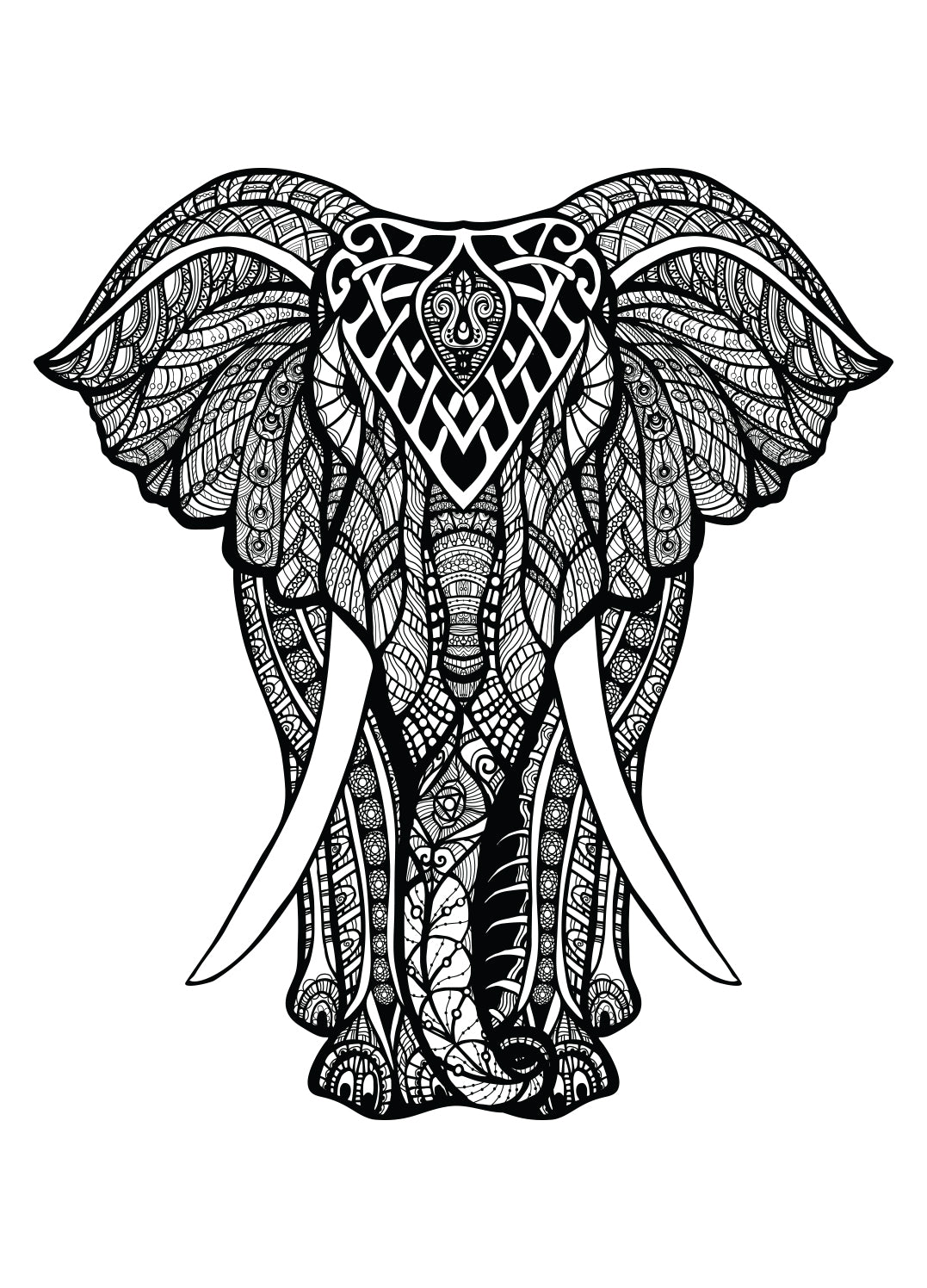 Ljuddämpande tavla - Elefant B&W