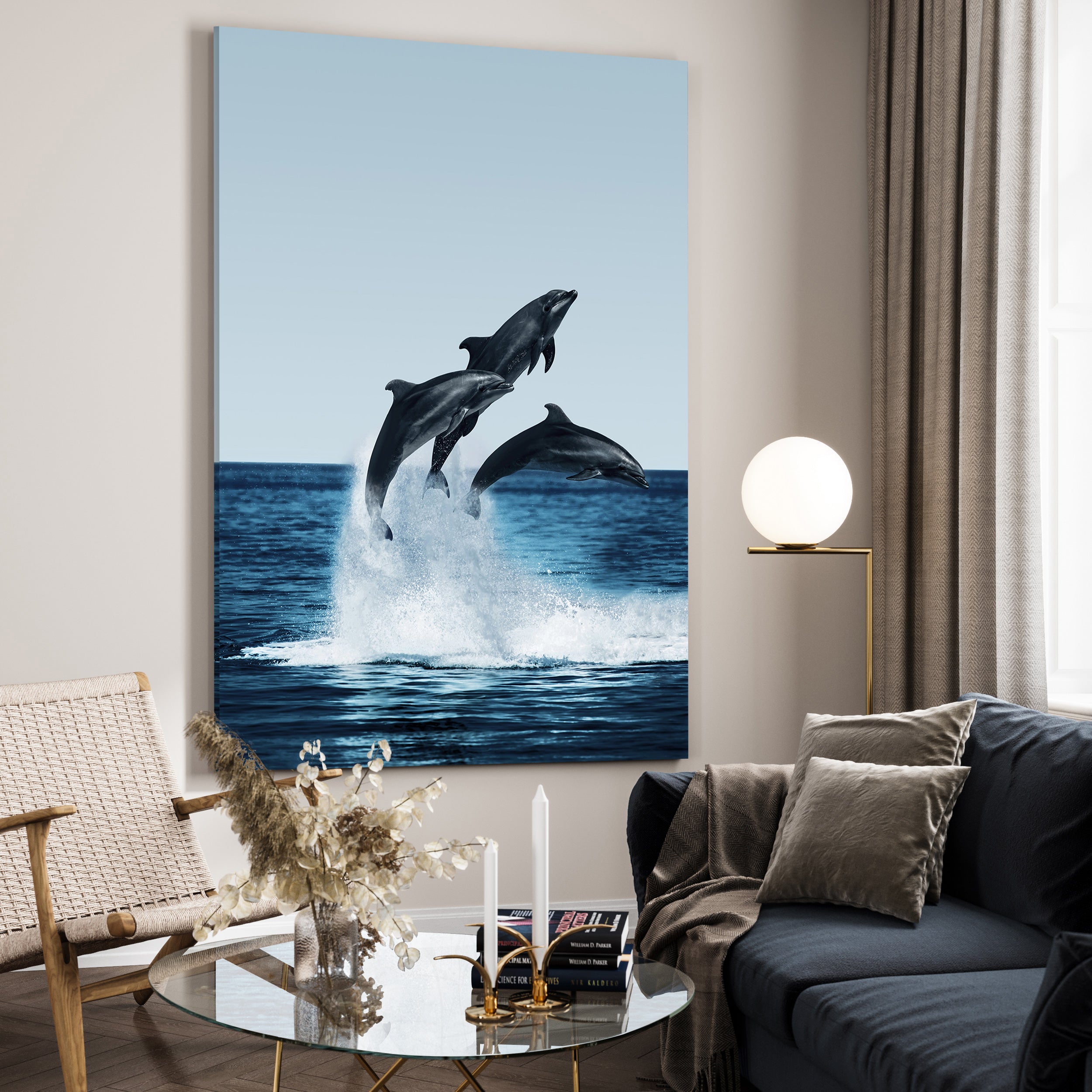 Ljuddämpande tavla - Dolphins