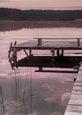 Ljuddämpande tavla - Sunrise and Lake