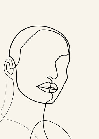 Ljuddämpande tavla - One Line Portrait