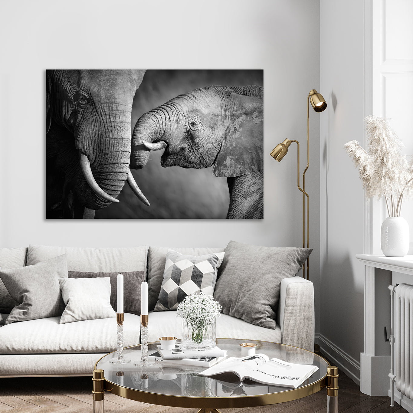 Ljuddämpande tavla - Love Forever- Elefant