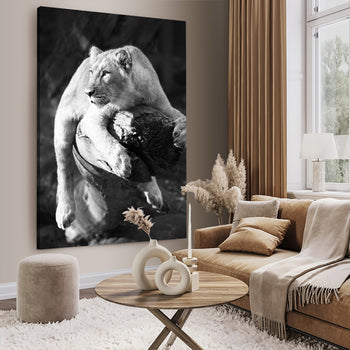 Ljuddämpande tavla - Lurking lion - Lejon