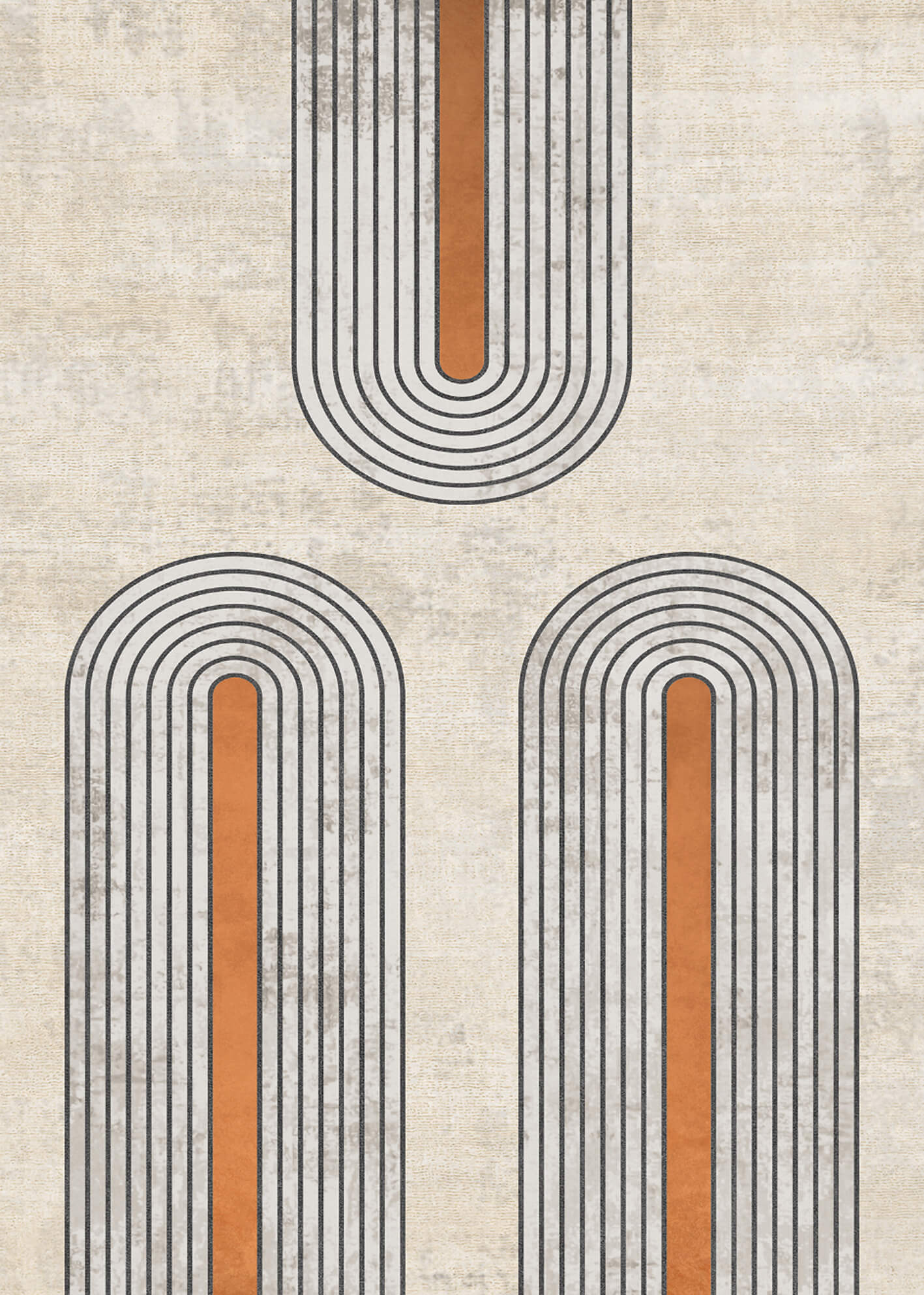 Ljuddämpande tavla - Orange Geometric