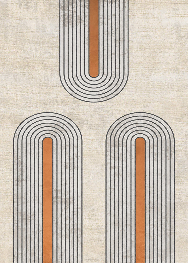 Ljuddämpande tavla - Orange Geometric