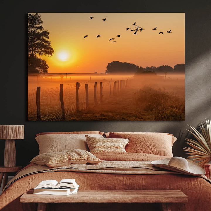 Ljuddämpande tavla - Sunrise Birds