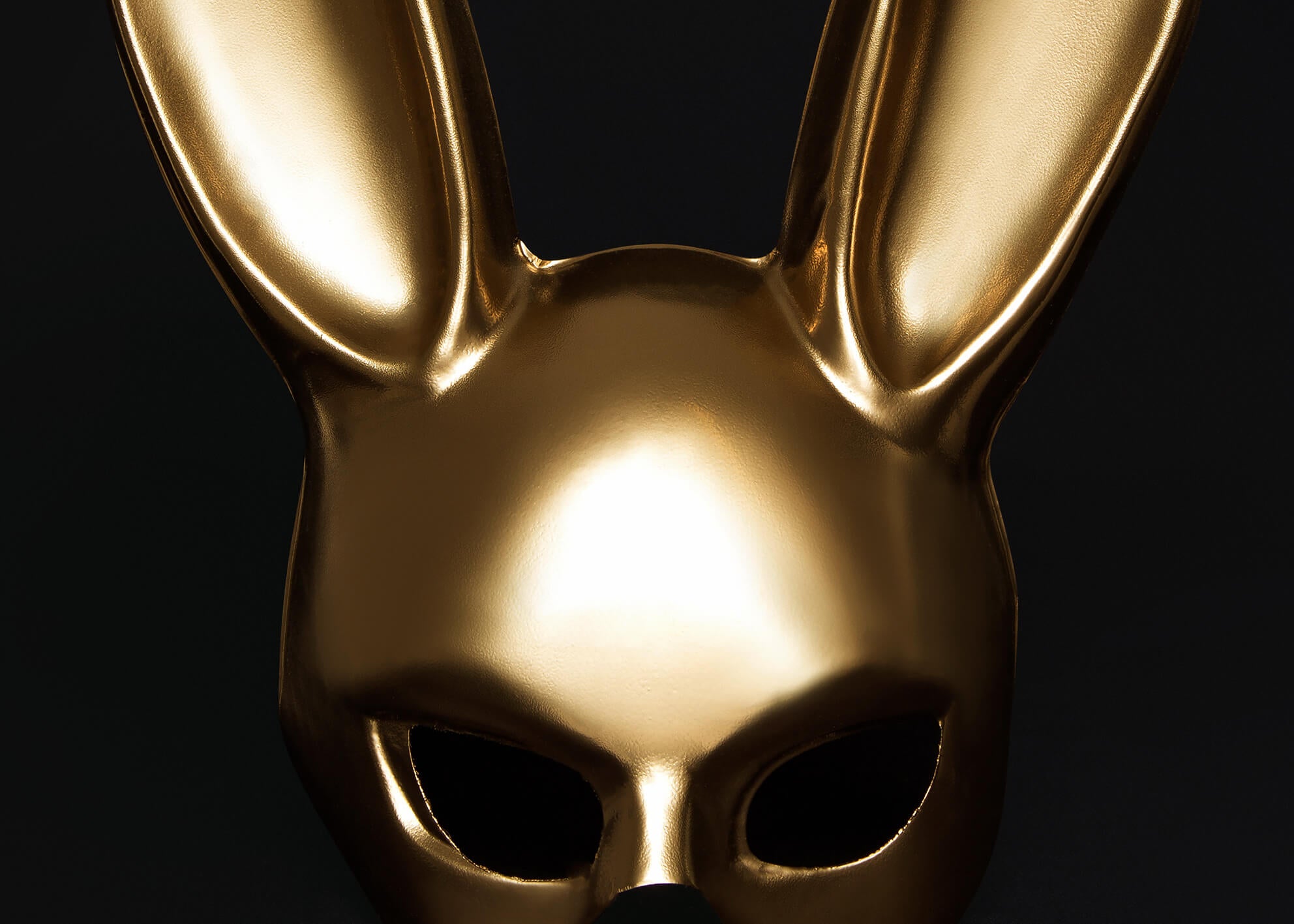 Ljuddämpande tavla - Gold Bunny Mask