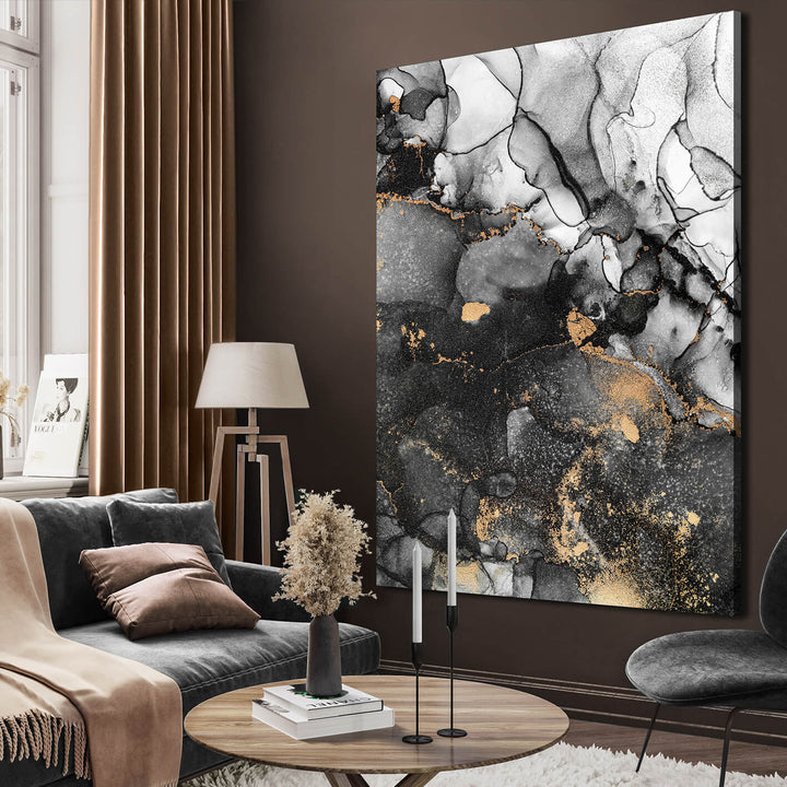 Ljuddämpande tavla - Golden marble