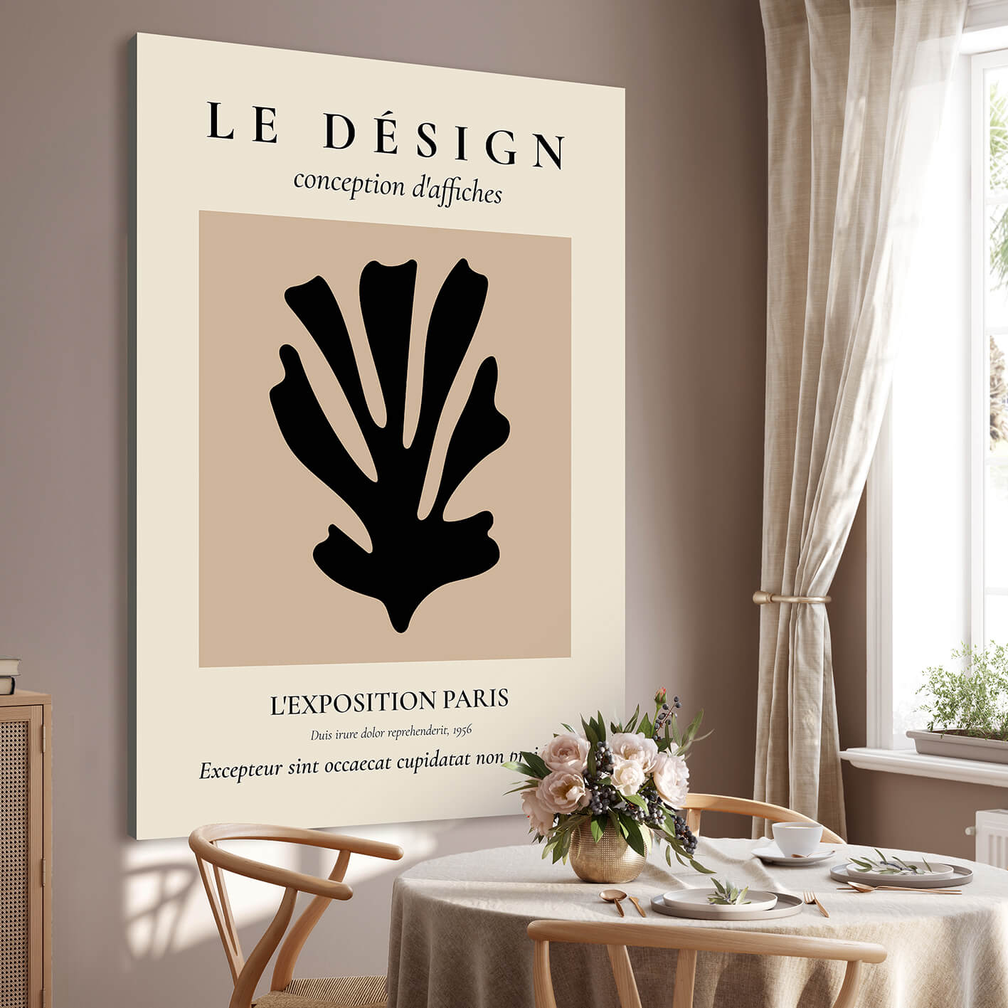 Ljuddämpande tavla - Le désign beige