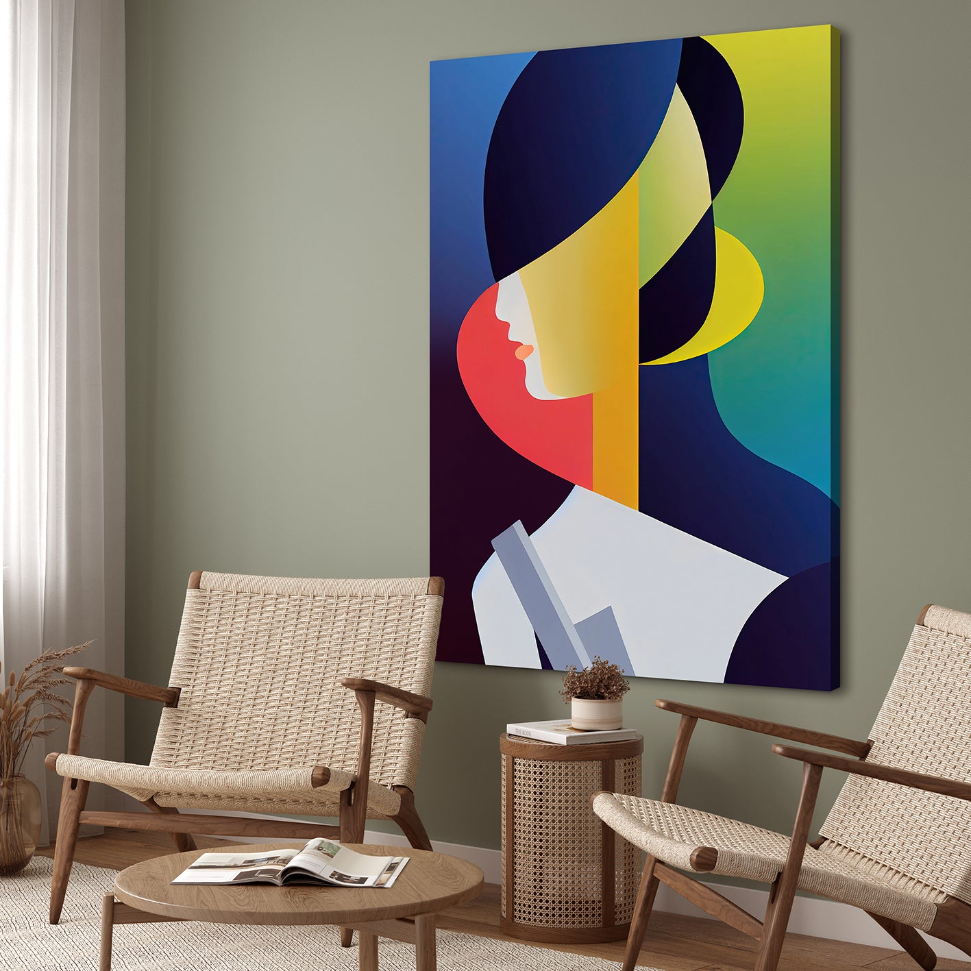 Ljuddämpande tavla - Colorful Woman