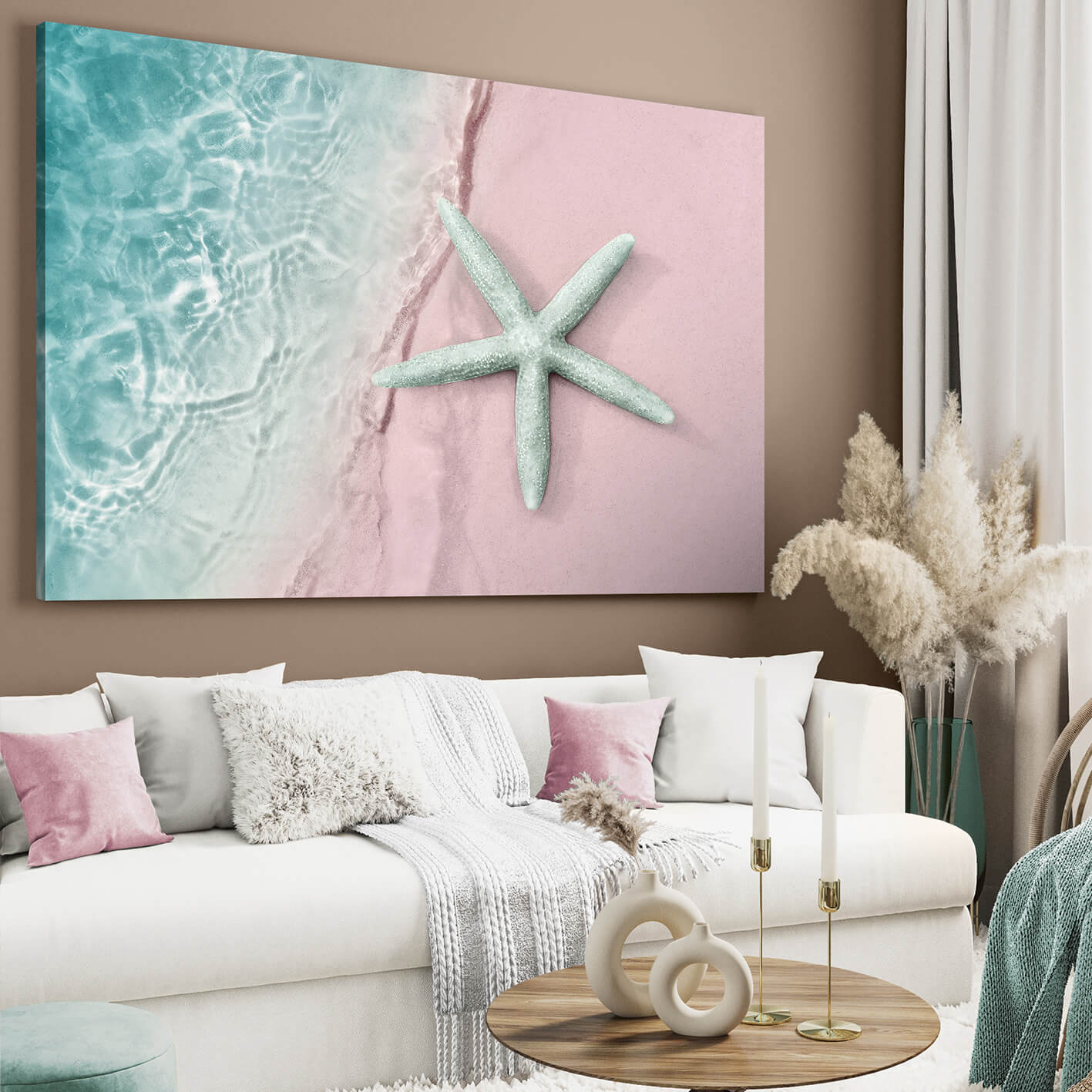 Ljuddämpande tavla  - Turquoise starfish
