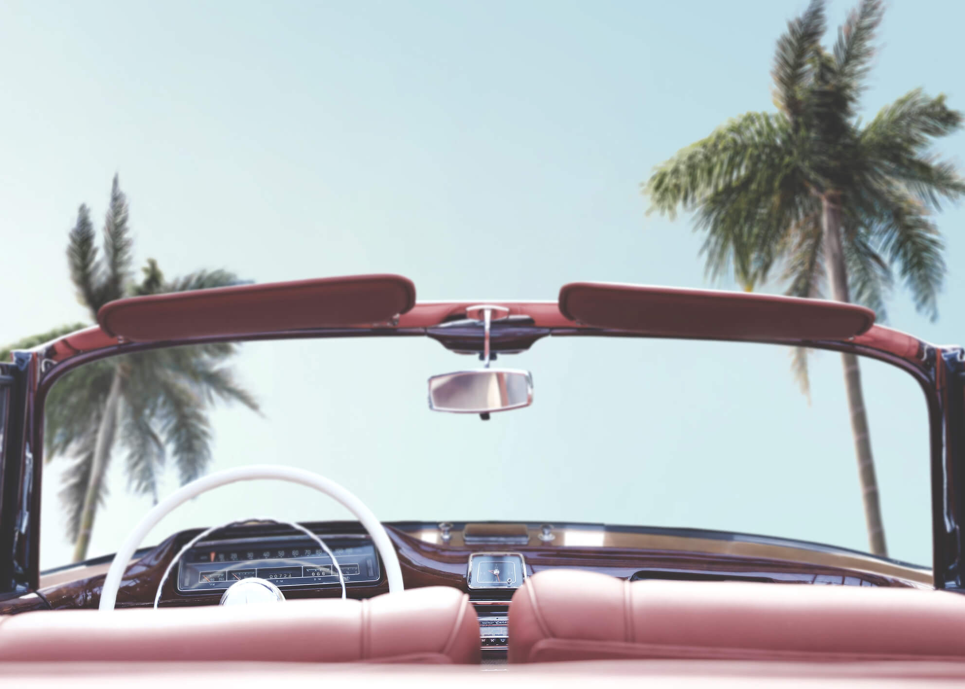 Ljuddämpande tavla  - Vintage car beach 