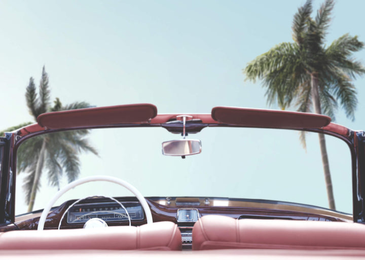 Ljuddämpande tavla  - Vintage car beach 