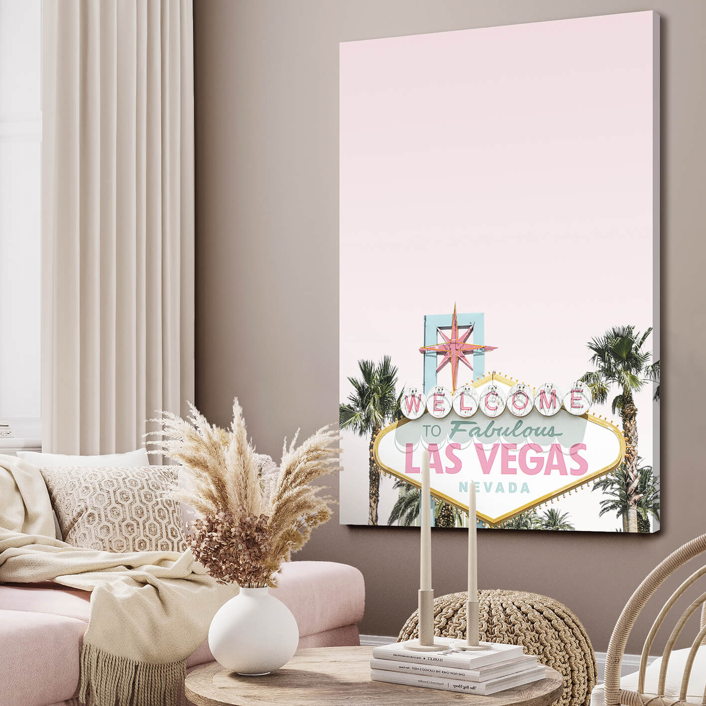 Ljuddämpande tavla - Las Vegas pastel